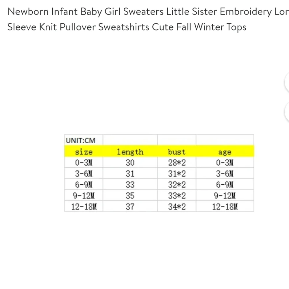 Little Sister Ivory Sweater 0-3 Months New Adorable 👣